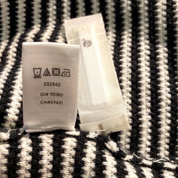 ANN TAYLOR LOFT Black and White Striped Open Button Cardigan Womans Large - Picture 15 of 16